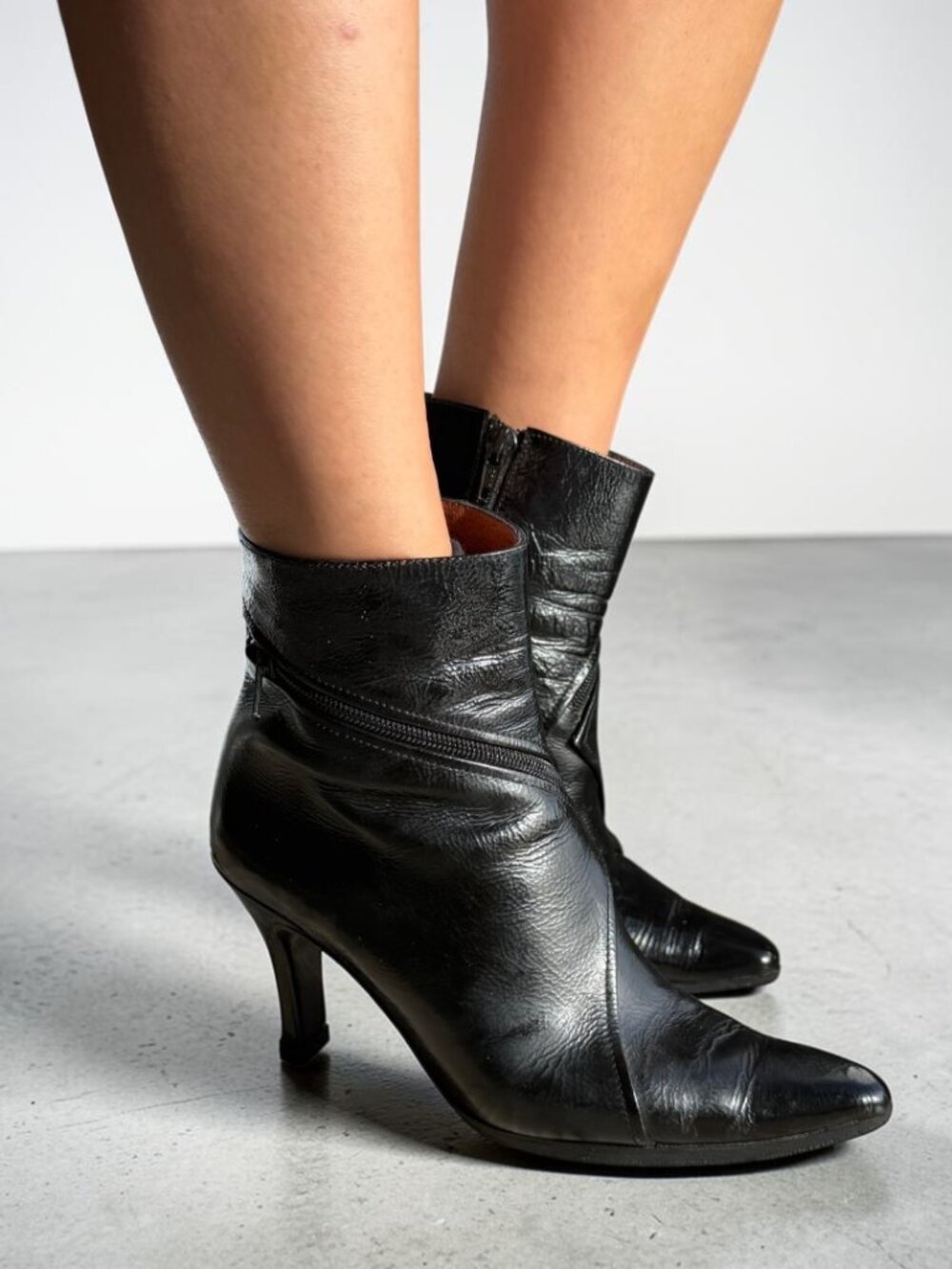 Vintage 2000s Argentine Black Leather Pointed Toe Ankle Boots US 5.5/6